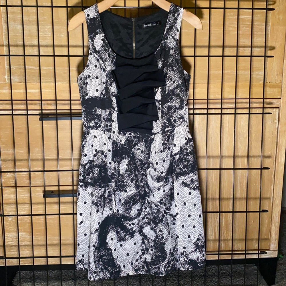 KENSIE Ruffle Accented A-line Dress